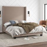 Solon Upholstered Wingback Bed