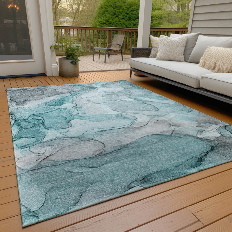 Abstract Indoor / Outdoor Rug, Rectangle 8' x 10'