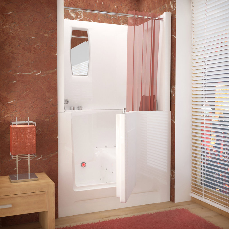 Telluride 47.25'' x 27'' Walk-in Air Acrylic Bathtub with Faucet, Left