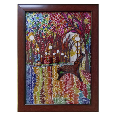 Chemin d'automne | Aquarelle par Abhishek Kumar
