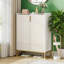 Armoire à chaussures moderne blanche et dorée - texture diamant, design minimaliste luxueux, décor de vestibule