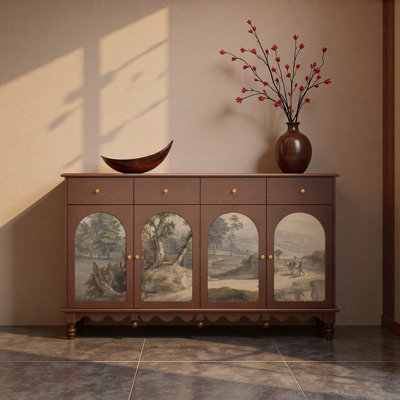 Vintage Solid Wood Entryway Storage Cabinet