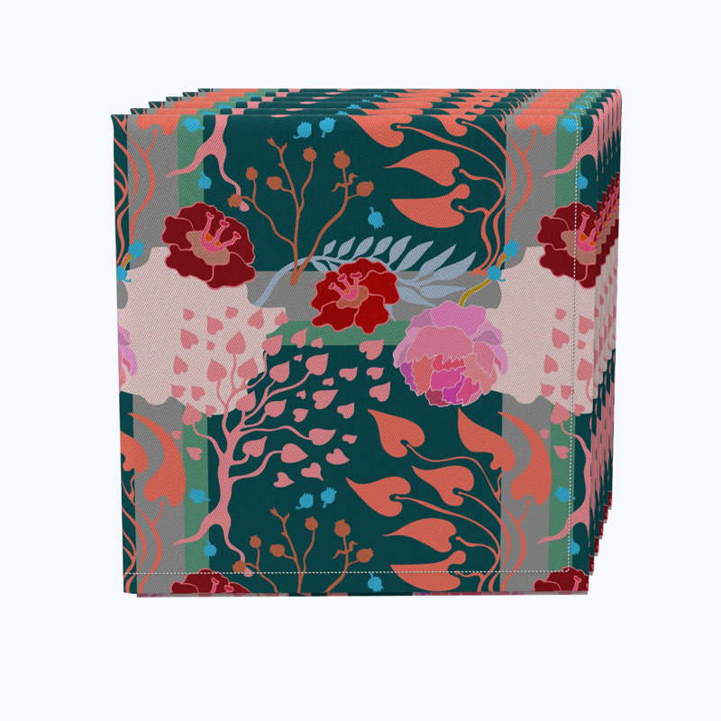 100% Cotton Floral Square Napkin