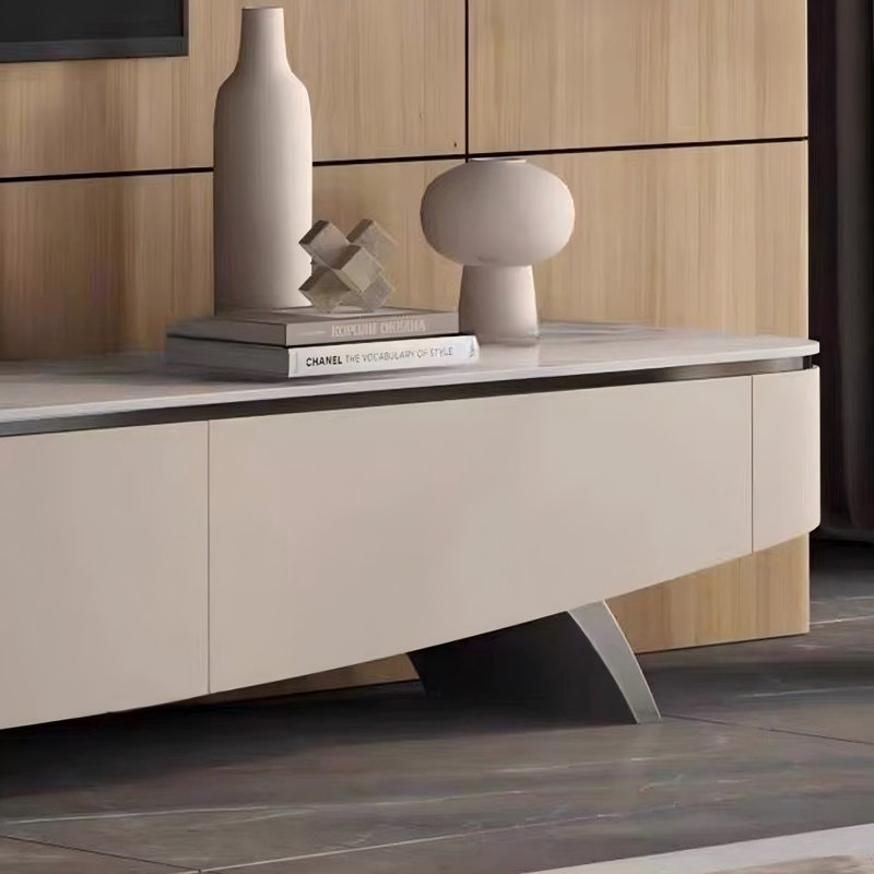 Meuble télé moderne en bois manufacturé beige