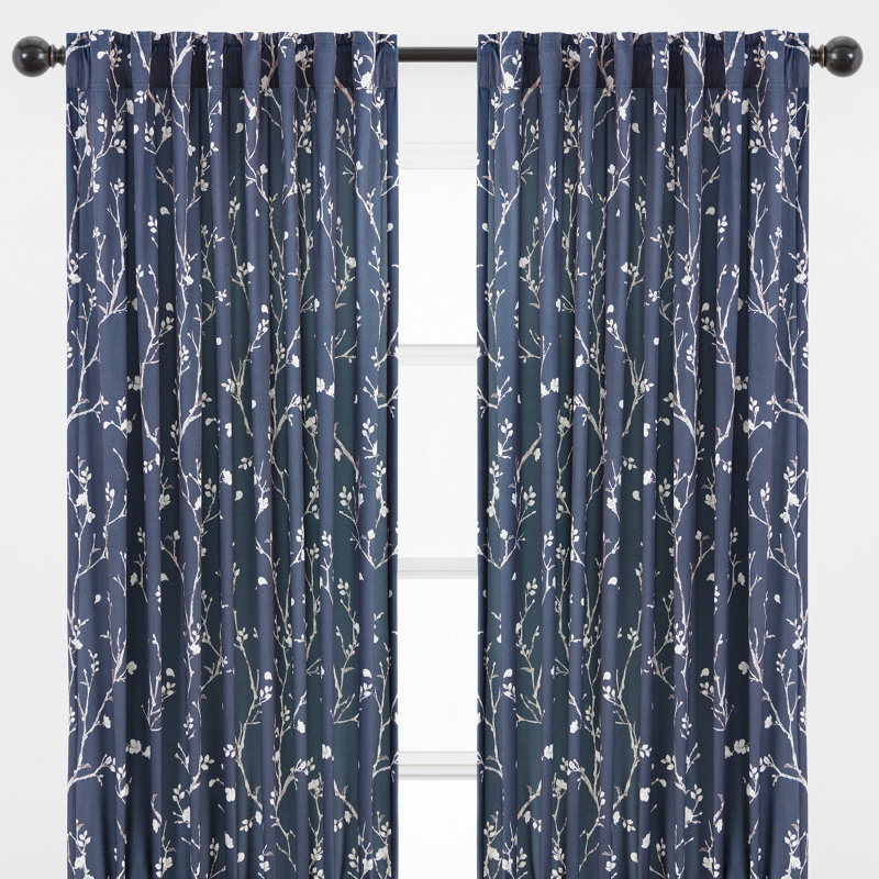 Paire de rideaux obscurcissant à motif floral Esprit, l 52 po x L 108 po
