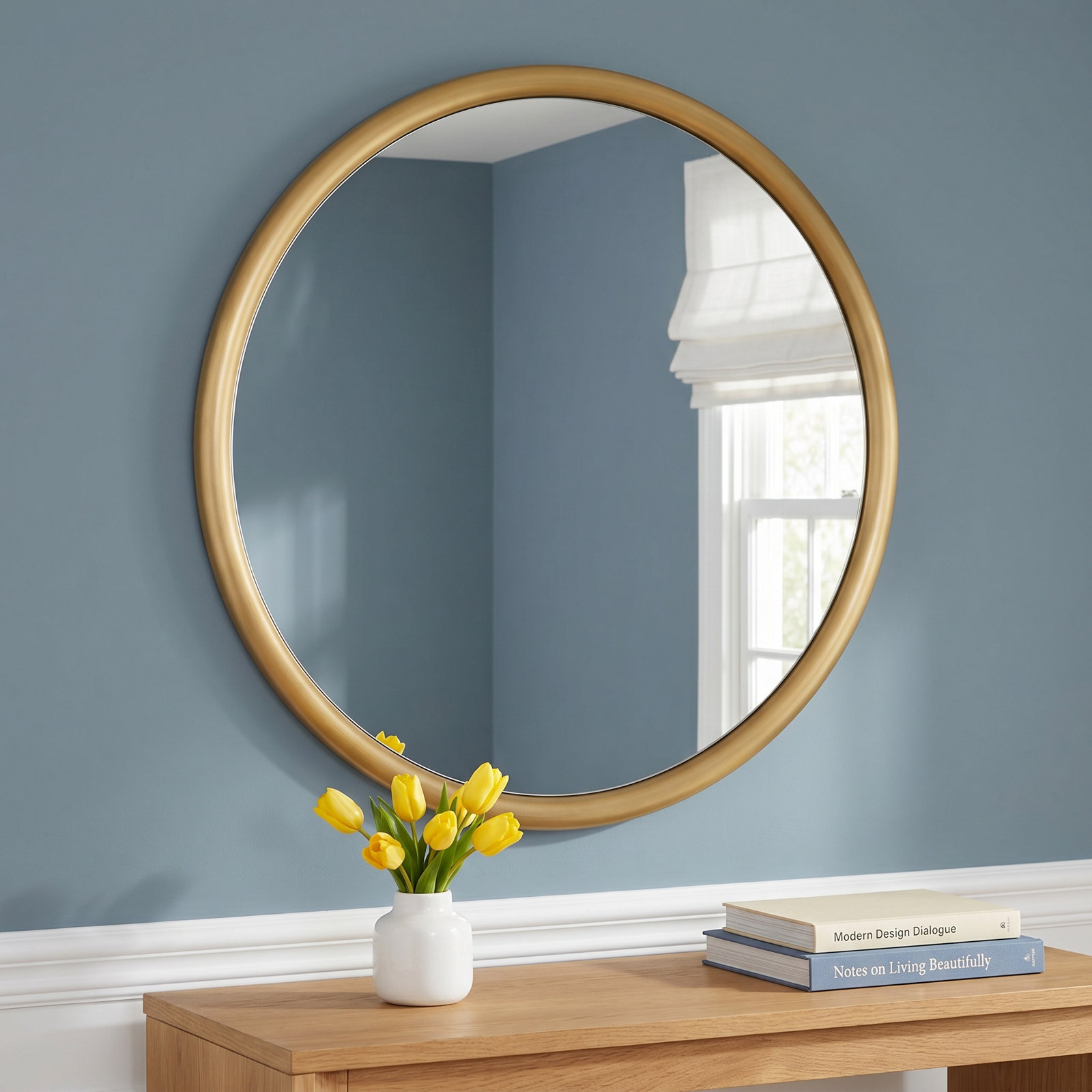 Uttermost Atkinson Modern Brass Round Mirror