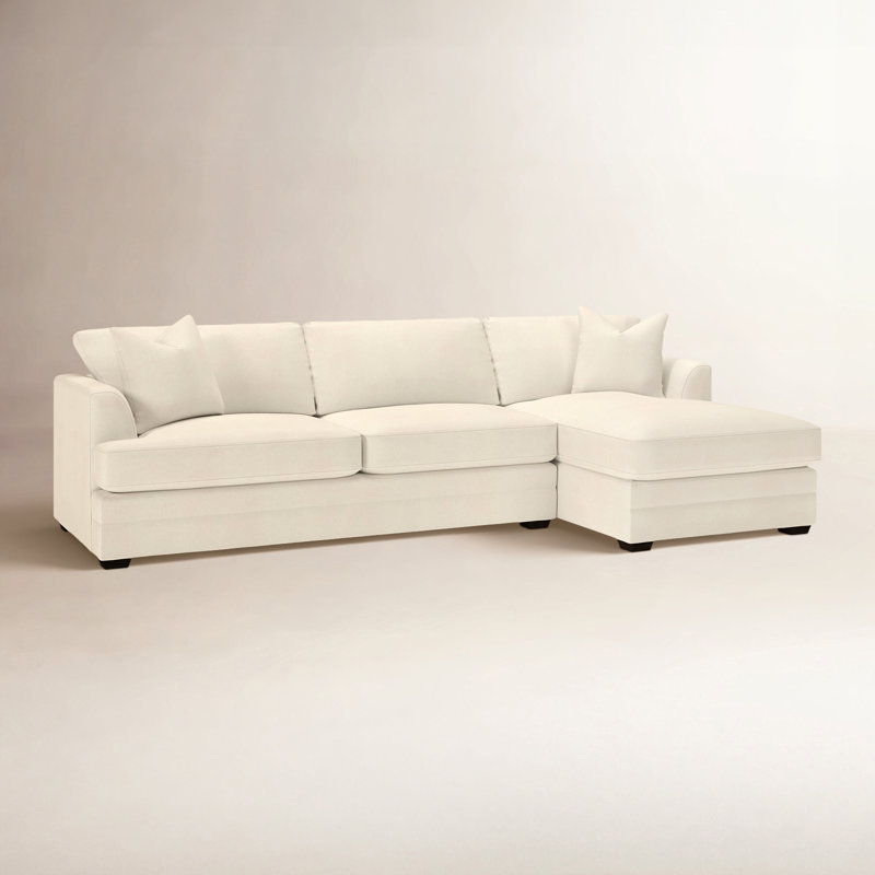 Edan 2-Piece Upholstered Chaise Sectional, Cruise Adrift, Bayou Natural Canvas