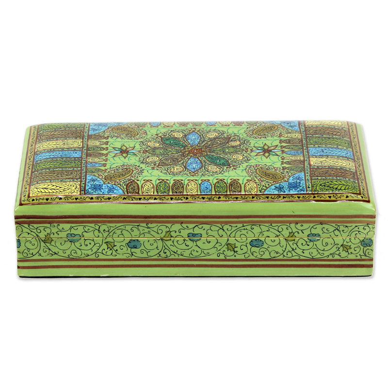 Boîte à bijoux en bois motif cachemire persan