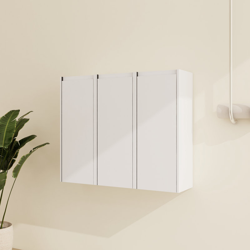  Armoire de salle de bain murale Cranor avec rangement ouvert et fermé, White, 29.55" H x 36" W x 9.86" D