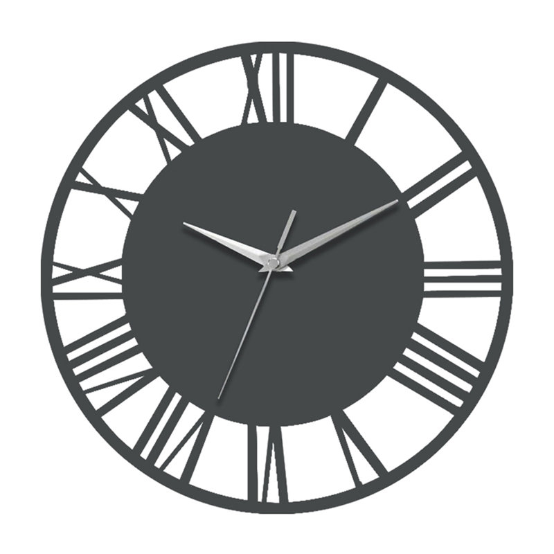 Spataro Solid + Manufactured Wood Wall Clock, Grey