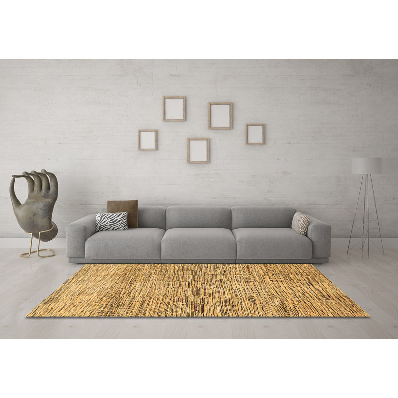 Kemareon Washable Striped Indoor Rug, Round 5'