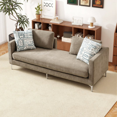 77.5" Modern Upholstered Chenille Sofa for Living Room Guest Bedroom Window