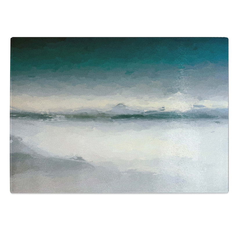 Glass Misty Mountains in Italy in Abstract Chopping Board, 39 cm W x 28.5 cm L