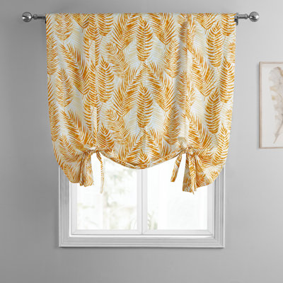 Kupala Printed Cotton Room Darkening Tie-Up Window Shade
