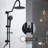 10" Rainfall Shower Head And Handheld With Matte Black Slide Bulb Large Rain Collection