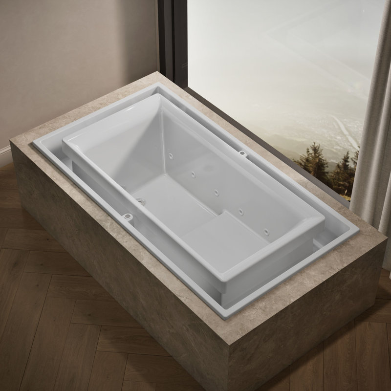 Sok® 75" x 41" Drop In Air Bathtub, White