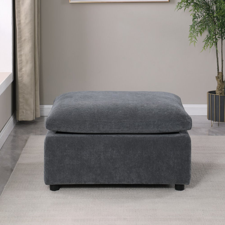 Modern Ottoman Module For Sectional Sofa, Customizable Modular Couch, Chenille