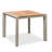35.4" Square Patio Dining Table For 4-person, Aluminum Frame With Teak Table-top