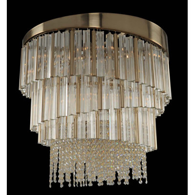 Espirali 9 LT Brushed Champagne Gold/Clear Chandelier Allegri