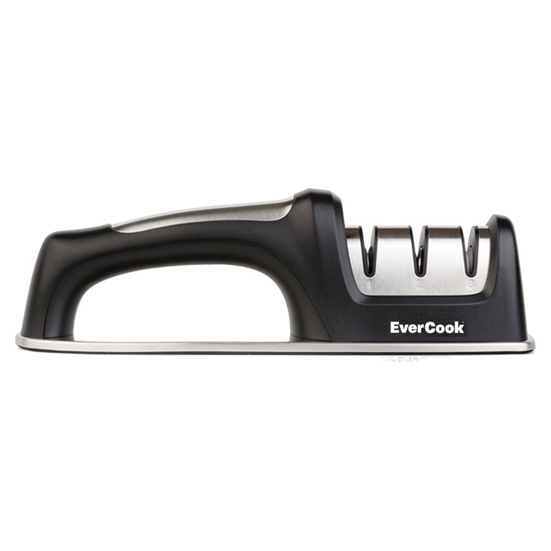 Aiguiseur de couteaux de précision EverCook pour couteaux de cuisine, roues diamantées à 3 niveaux