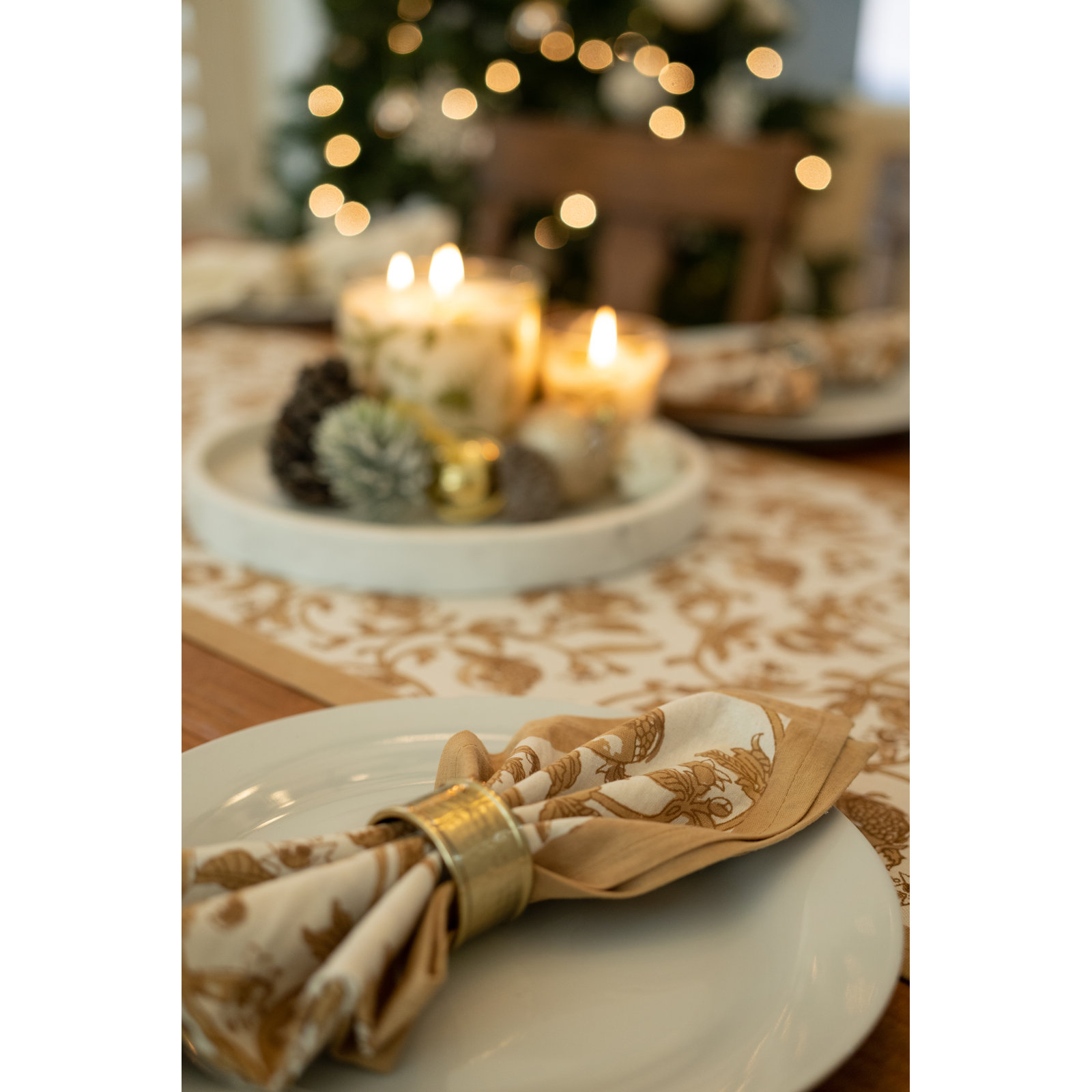 Bryah Cornflower Tea Towels 20" x 30", Mustard