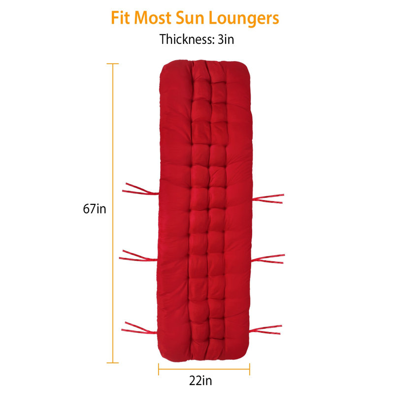 Coussin de chaise longue berçante 67x22in, Vin rouge