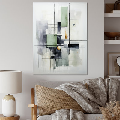 Jadelyn " White Blue Suprematism Harmonious Convergence I "