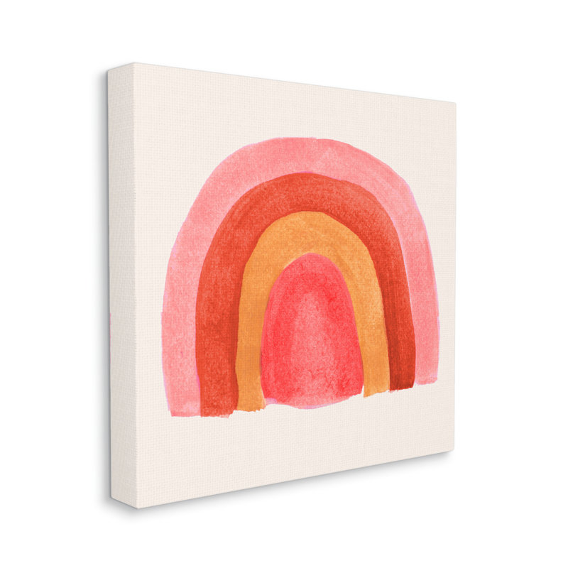 «Bold Red Pink Rainbow Four Layered Arches» par Emily Navas - Peinture, Toile tendue, H 36 po x l 36 po