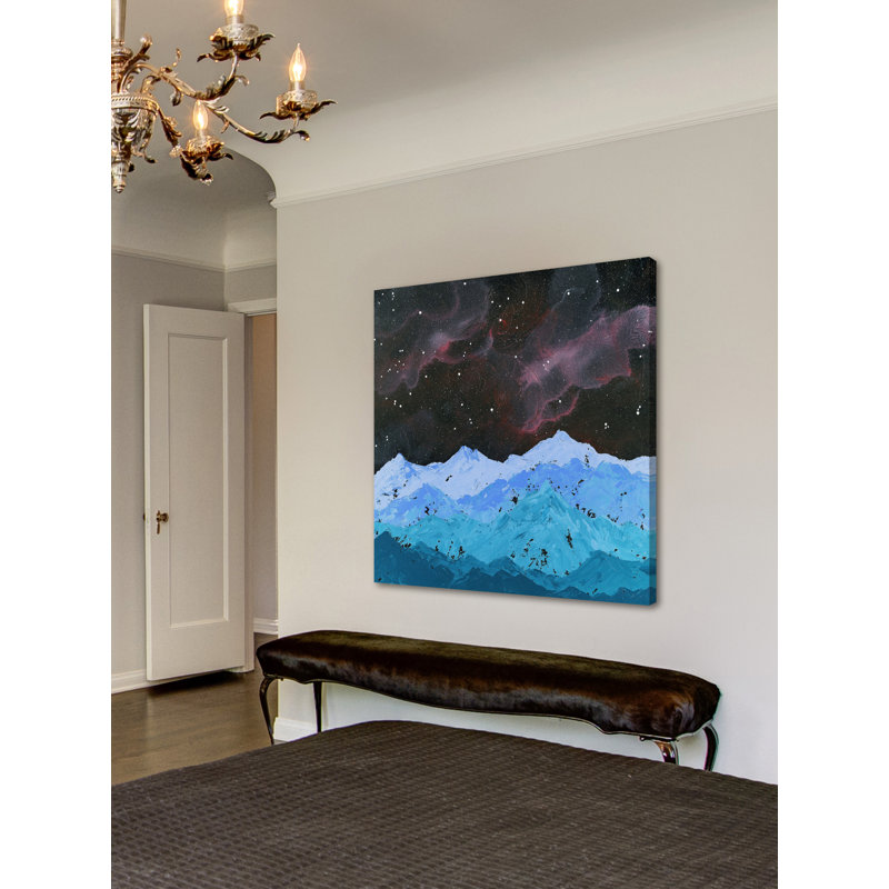 Space Space, reproduction d'art, H 18 po x l 18 po x P 1,5 po, Toile avec cadre noir, Pas de tapis