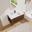 Meuble-lavabo mural 36 po avec lavabo en céramique et tiroir à fermeture en douceur, design élégant et peu encombrant-424787906