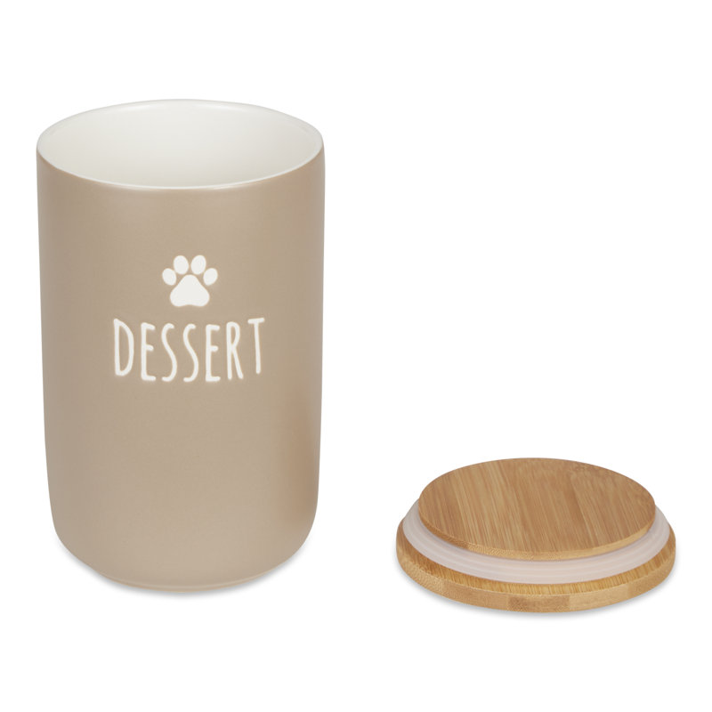Dessert en céramique terre cuite 4,5 pte Pot à friandises pour animaux, Pierre