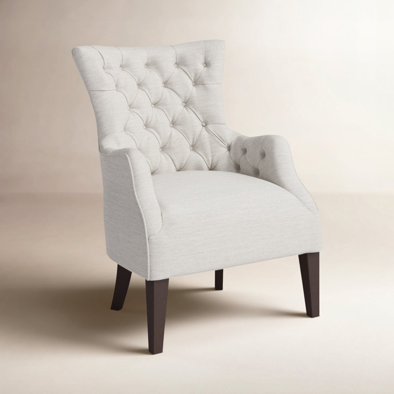 Fauteuil d'appoint à oreilles capitonné Hannah, Kara Alabaster