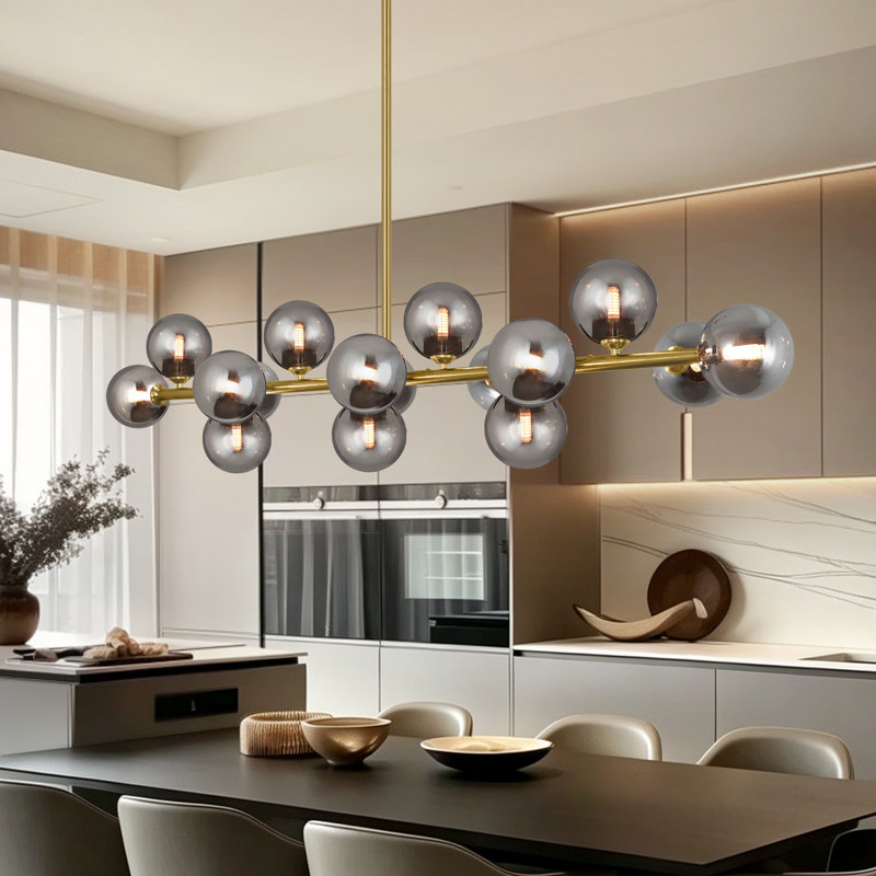 Lustre Sputnik à 16 lumières, lustre linéaire moderne, luminaire de salle à manger, lustre d'entrée