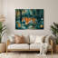 «Big Cats Swamp Tiger», art mural en métal bleu-2119813209