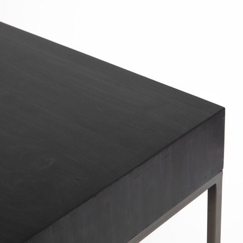 Trey Solid Wood Executive Desk, Black Wash Poplar