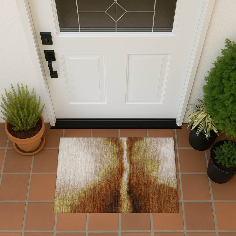 Machine Washable Indoor/Outdoor Chantille ACN2419 Abstract Rug, Rectangle 1'8" x 2'6"