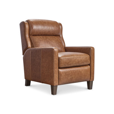 Bernhardt Hampton Leather Recliner, Umber
