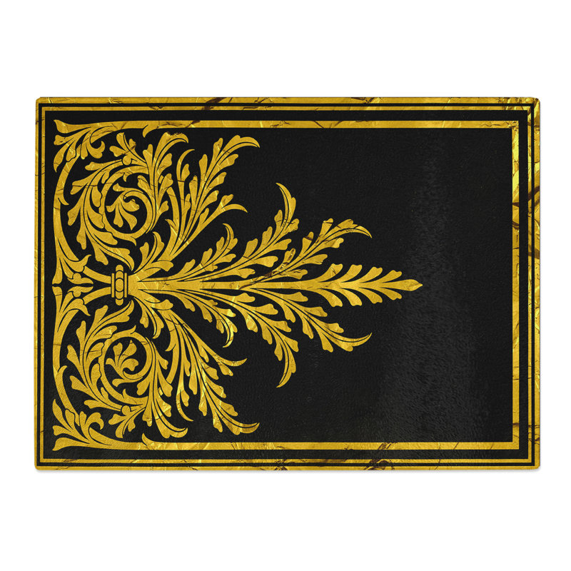 Golden Foil Relief  Glass Chopping Board