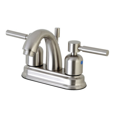 Robinet de salle de bain central à 4 poignées à 3 trous à fixation sur le comptoir avec robinet escamotable en plastique Kingston Brass