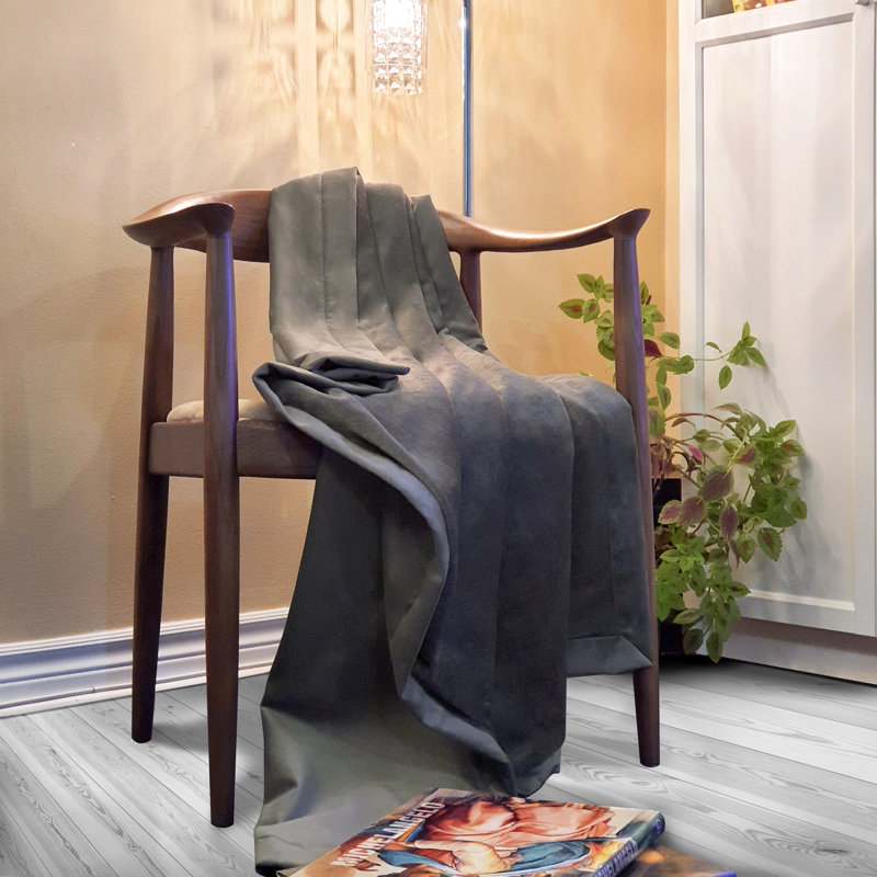  Jeté en velours et peluche 50 x 60, Gris anthracite
