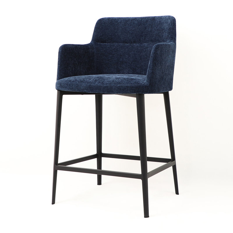Jahnke Earle Bar & Counter Stool, Counter Stool (25" Seat Height), Dark Navy Blue