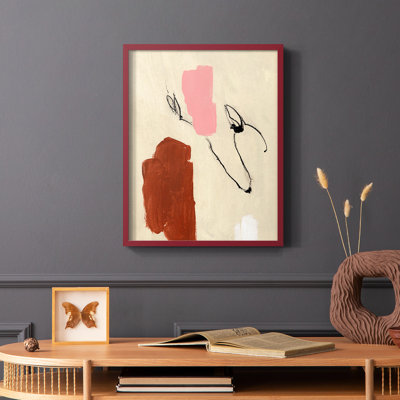 «Terra Rosa Abstract I», reproduction encadrée - bois massif