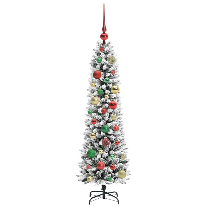Artificial Christmas Tree with 150 LEDs Green and white 120 cm, Red/Green/Gold