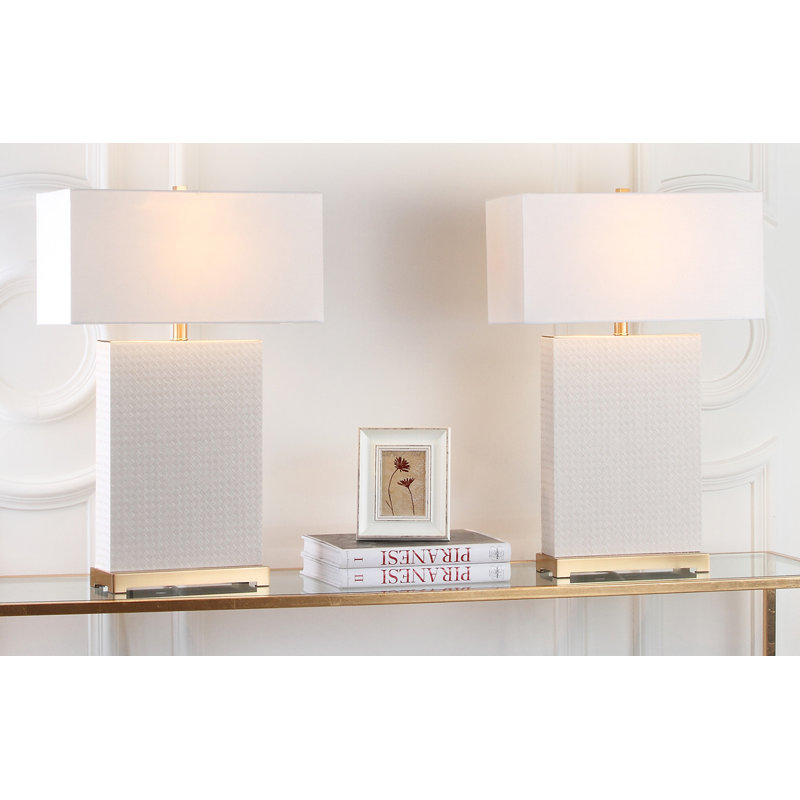 Angelinea Metal Table Lamp, Cream/Gold