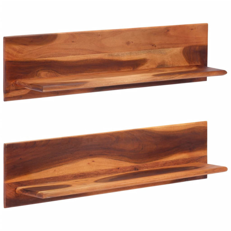 Scullin 2 Piece Acacia Solid Wood Floating Shelf