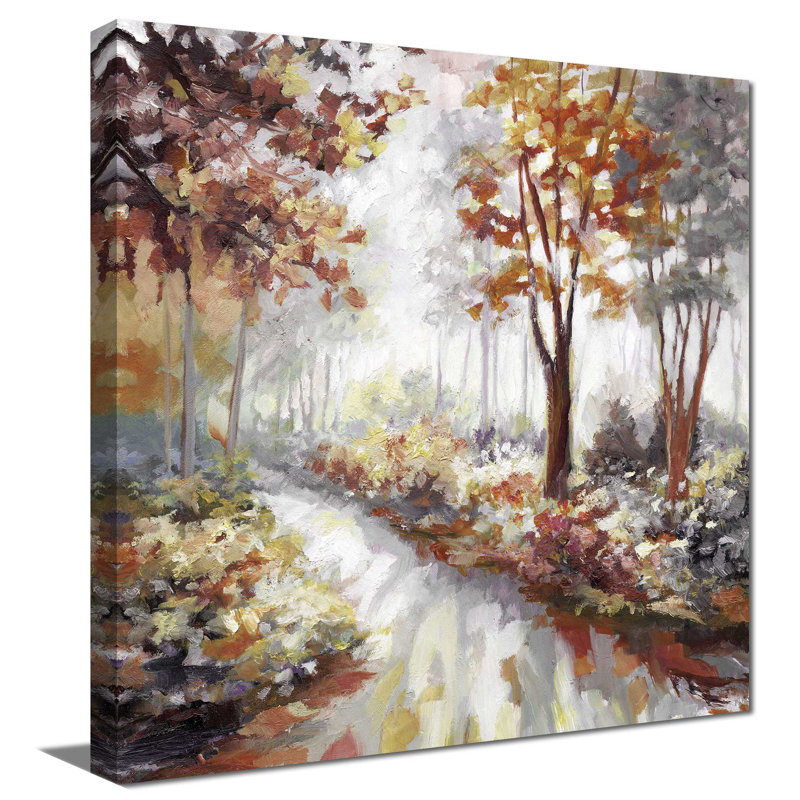 «Woodland Glen» par Nan - peinture sur toile tendue, L 28 po x H 28 po, Toile tendue