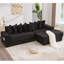 Canapé modulaire en L 110,75 po, canapé modulaire en velours côtelé, avec repose-pieds mobile, porte-gobelets, 8 coussins décoratifs, poche latérale, déplier dans un lit-575755464