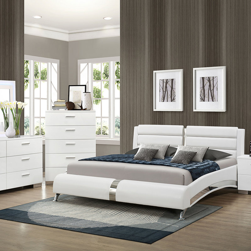 Ensemble de chambre avec très grand lit 5 pièces Fillmore, 5 pièces : Lit, commode basse, commode, miroir, t