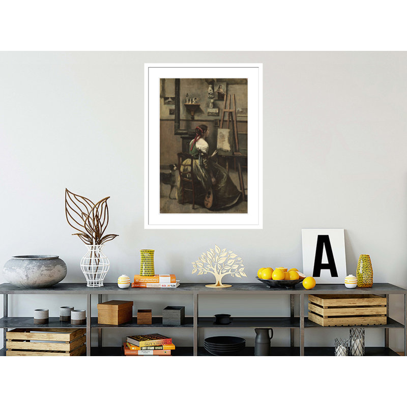 «The Artist's Studio» par Jean-Baptiste-Camille Corot, impression giclée encadrée, H 41,5 po x l 29,6 po