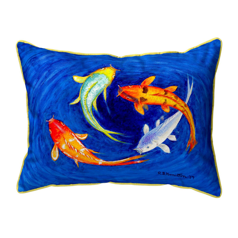  Housse et insert de coussin rectangulaire Swirling Koi, 16 po x 20 po